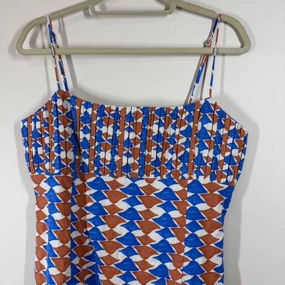 Maeve by Anthropologie Geometric Print Linen Blend Swim Dress Size 12 - Picture 6 of 14